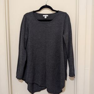 New York & Company Gray Tunic Sweater Medium Long Sleeve